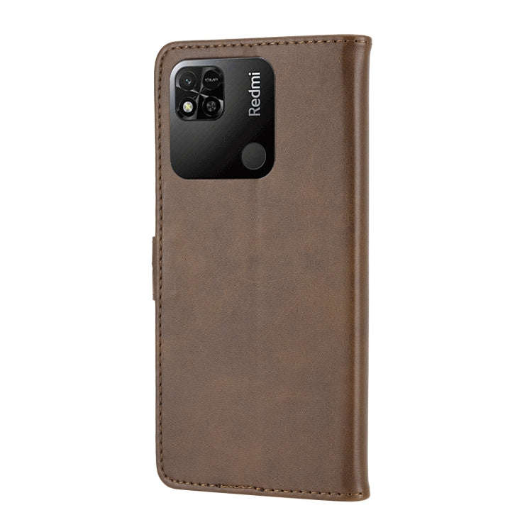 For Xiaomi Redmi 12C Embossed Happy Cat Pattern Flip Leather Phone Case(Brown)