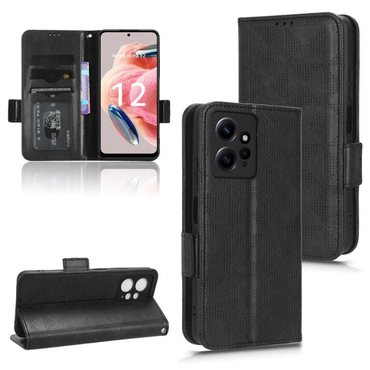 For Xiaomi Redmi Note 12 4G Global Symmetrical Triangle Leather Phone Case(Black)