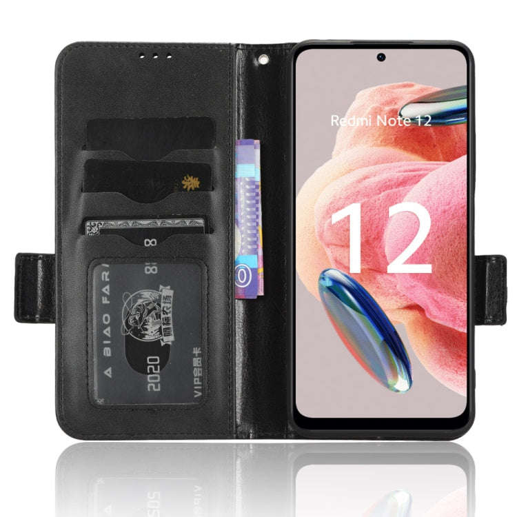 For Xiaomi Redmi Note 12 4G Global Symmetrical Triangle Leather Phone Case(Black)