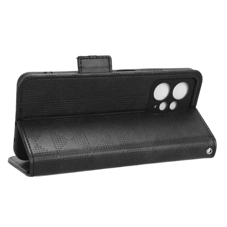 For Xiaomi Redmi Note 12 4G Global Symmetrical Triangle Leather Phone Case(Black)