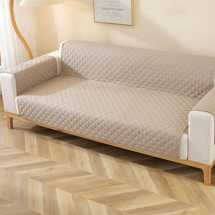 Double-sided Waterproof Pet Cushion Diamond Pattern Sofa Cover, Size:55x196cm(Khaki)