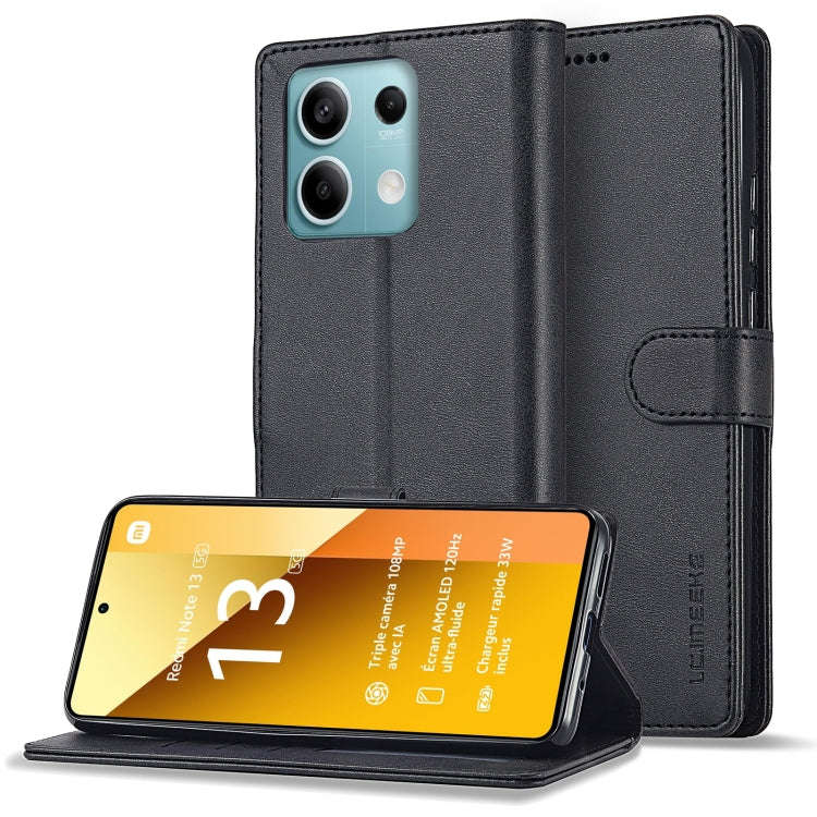For Xiaomi Redmi Note 13 Pro 5G LC.IMEEKE Calf Texture Leather Phone Case(Black)