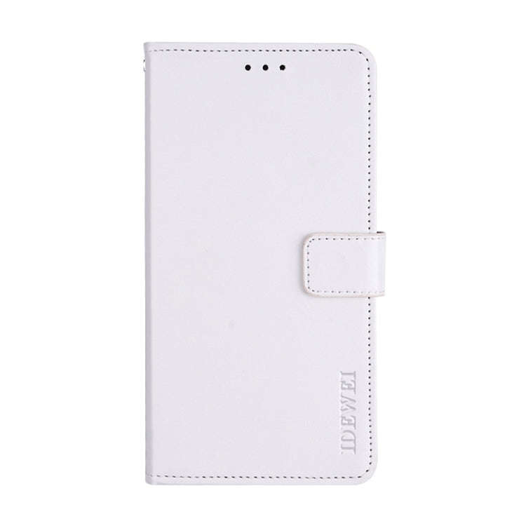 For T-Mobile REVVL 6 5G idewei Crazy Horse Texture Leather Phone Case with Holder(White)