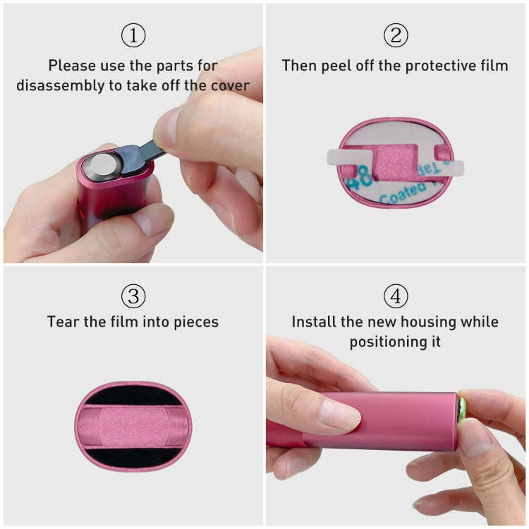 For IQOS ILUMA ONE E-cigarette Rod Replacement Decoration Color Cap with Removal Tool(Plain Rose ...