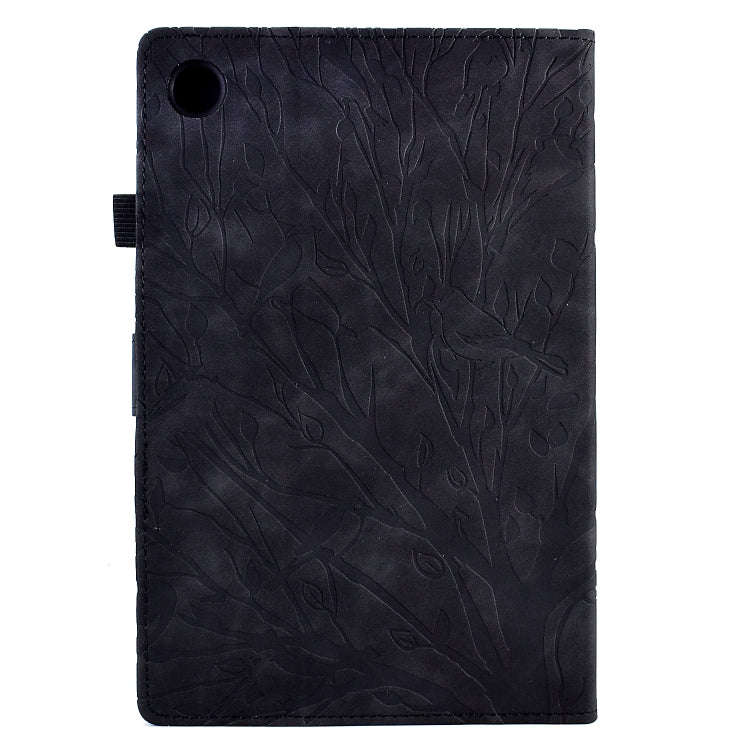 For Lenovo Tab M10 Gen 3 Fortune Tree Pressure Flower PU Tablet Case with Wake-up / Sleep Functio...