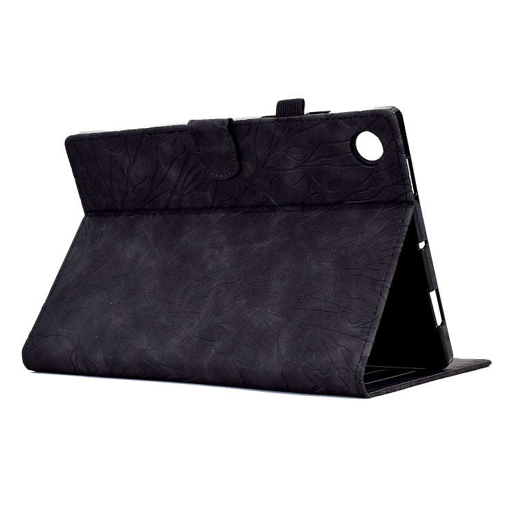 For Lenovo Tab M10 Gen 3 Fortune Tree Pressure Flower PU Tablet Case with Wake-up / Sleep Functio...