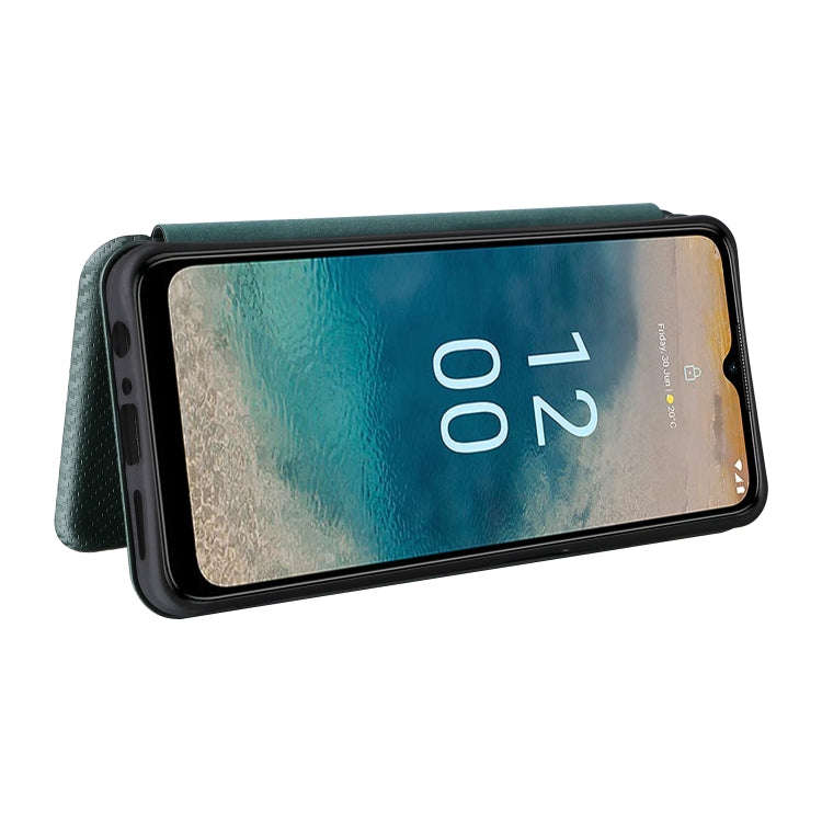 For Nokia G22 Carbon Fiber Texture Flip Leather Phone Case(Black)
