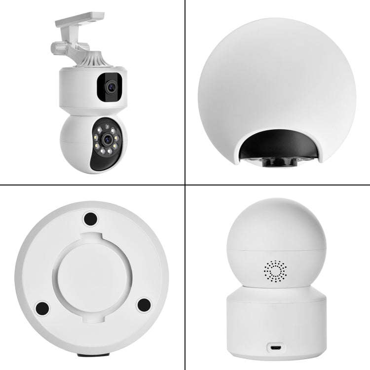 YT66 Dual 2MP Wireless Smart PTZ Camera, Plug:US Plug