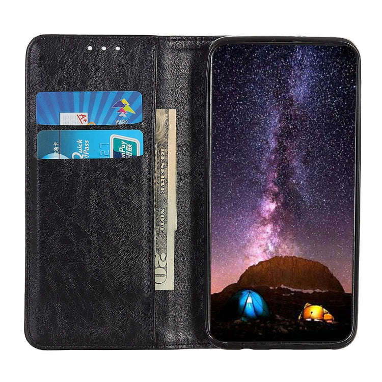 For Nokia C32 4G Magnetic Crazy Horse Texture Leather Phone Case(Black)