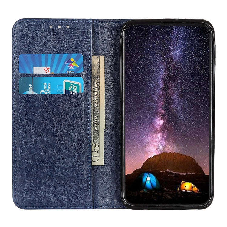 For Nokia C32 4G Magnetic Crazy Horse Texture Leather Phone Case(Blue)