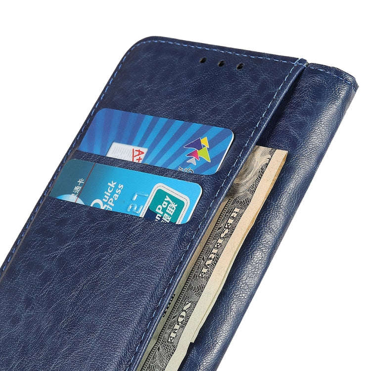 For Nokia C32 4G Magnetic Crazy Horse Texture Leather Phone Case(Blue)