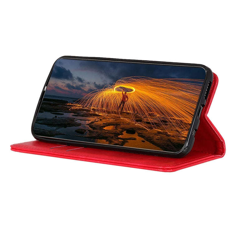 For Nokia C32 4G Magnetic Crazy Horse Texture Leather Phone Case(Red)