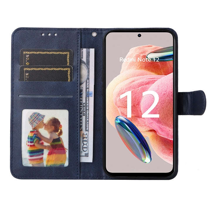 For Xiaomi Redmi Note 12 4G Global Classic Calf Texture Flip Leather Phone Case(Blue)