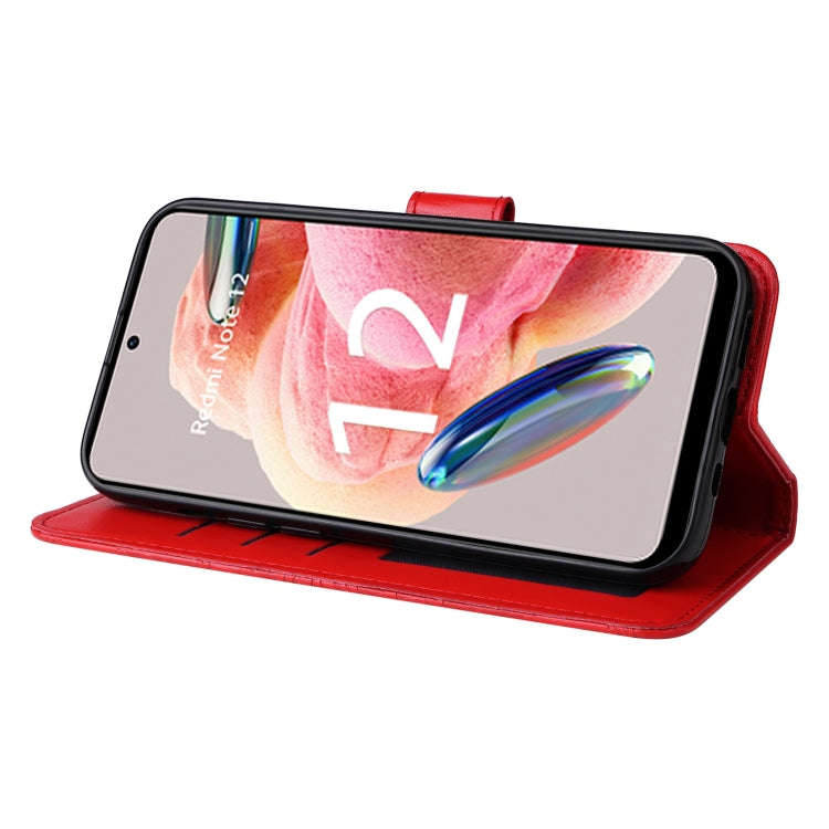 For Xiaomi Redmi Note 12 4G Global Embossed Sunflower Leather Phone Case(Red)