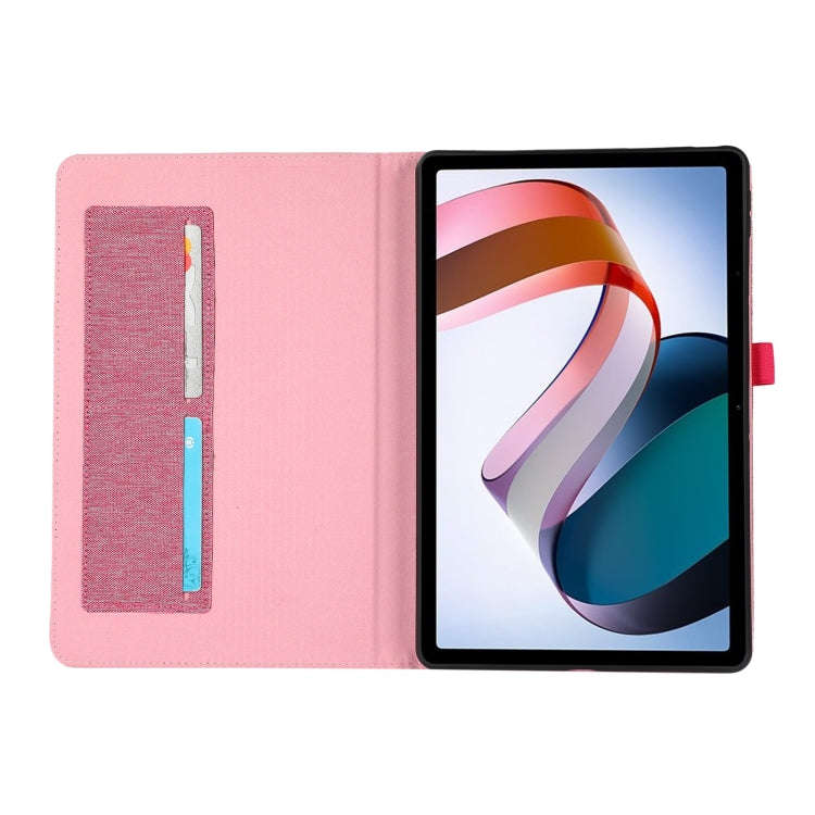 For OPPO Pad 2 Fabric Leather Tablet Case(Rose Red)
