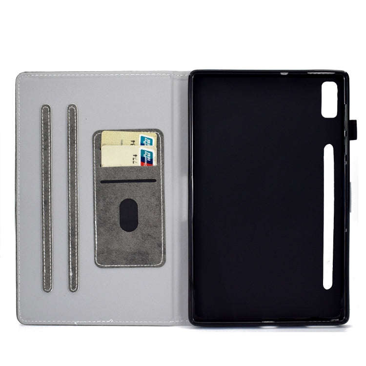 For Lenovo Tab P11 Pro Gen 2 Marble Style Cloth Texture PU Tablet Protective Case(Grey)