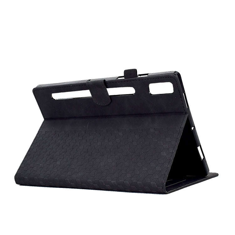 For Lenovo Tab P11 Pro Gen 2 Rhombus Embossed Leather Tablet Case(Black)