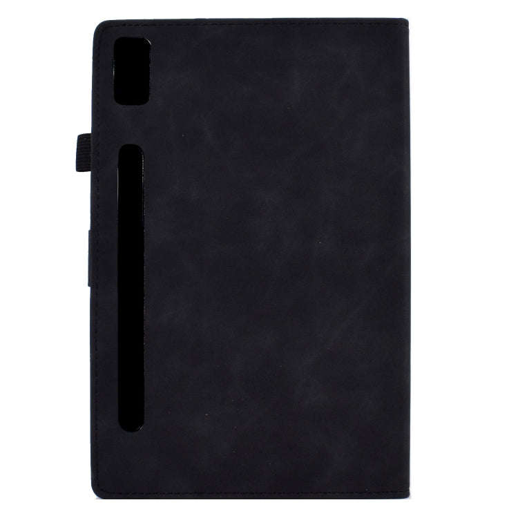 For Lenovo Tab P11 Pro Gen 2 Peony Butterfly Embossed Leather Tablet Case(Black)