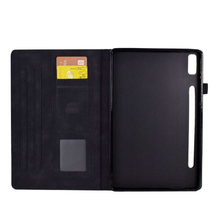 For Lenovo Tab P11 Pro Gen 2 Peony Butterfly Embossed Leather Tablet Case(Black)