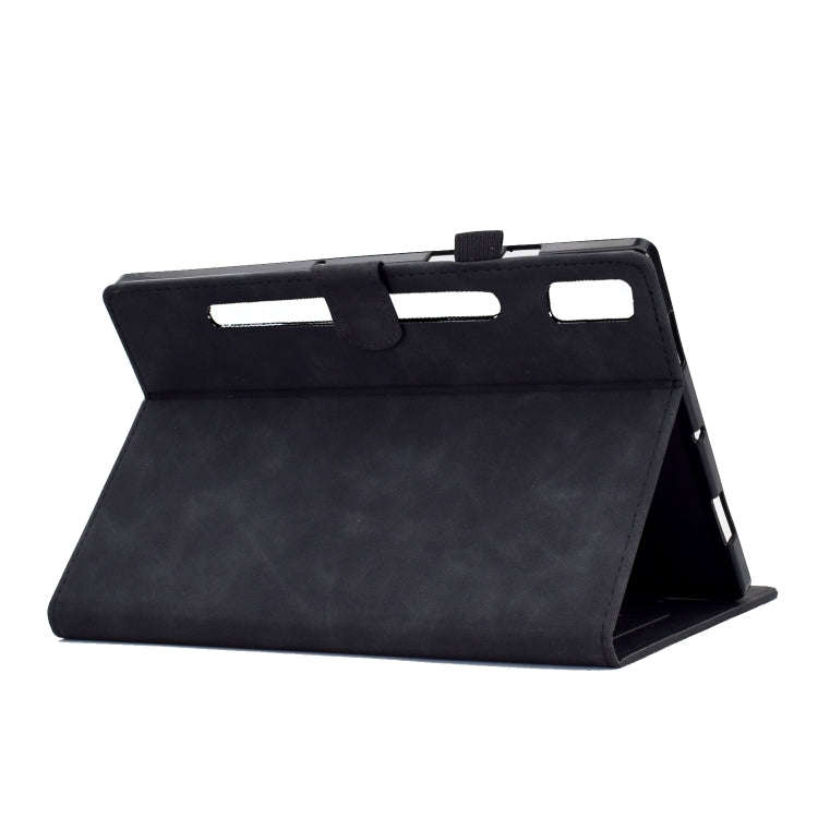 For Lenovo Tab P11 Pro Gen 2 Peony Butterfly Embossed Leather Tablet Case(Black)