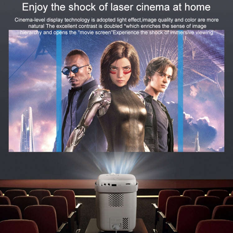 A007 Portable 1280 x 720 HD 113 ANSI Smart LED Projector, Plug:UK Plug(White)
