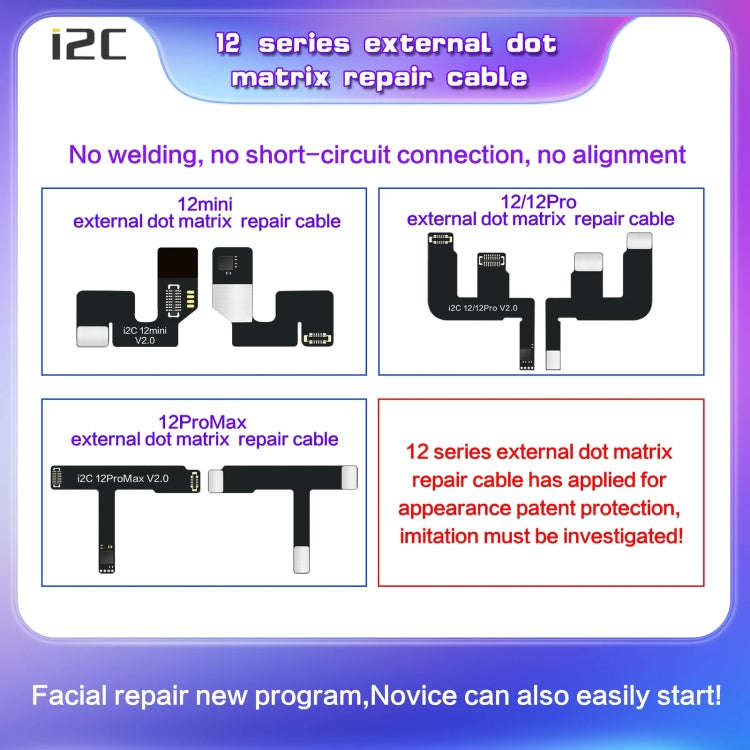 For iPhone 12 / 12 Pro i2C MC12 SK-BOX Dot-matrix Flex Cable V2.0
