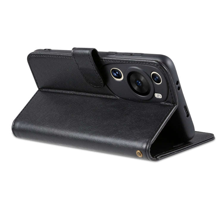 For Huawei P60 Art AZNS Sheepskin Texture Flip Leather Phone Case(Black)