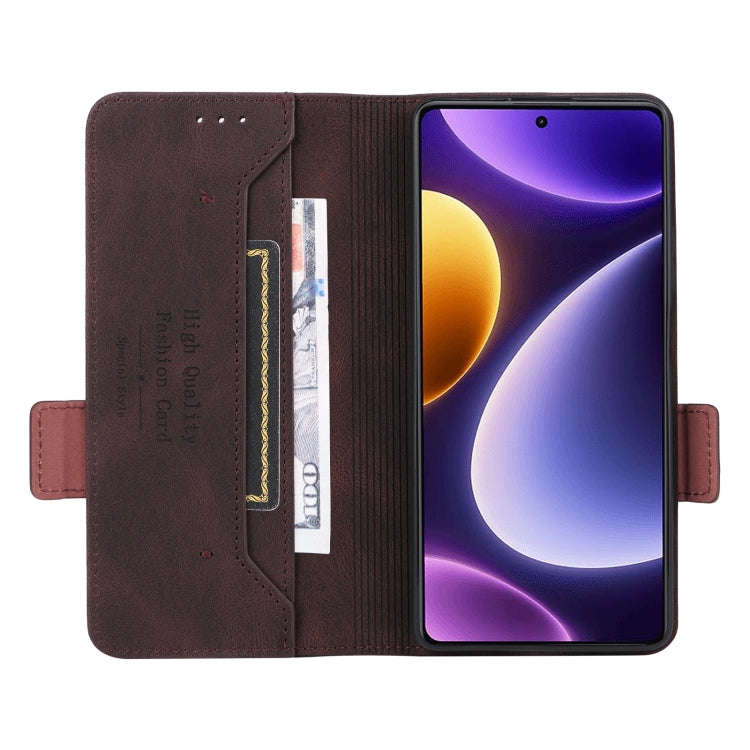 For Xiaomi Redmi Note 12 Turbo Magnetic Clasp Leather Phone Case(Brown)