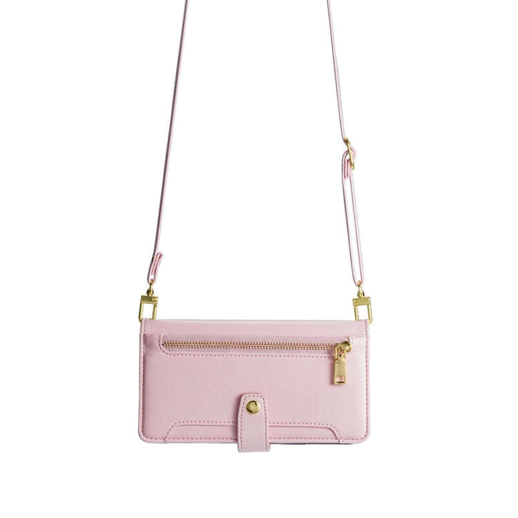 For Tecno Camon 19 / 19 Pro Sheep Texture Cross-body Zipper Wallet Leather Phone Case(Pink)