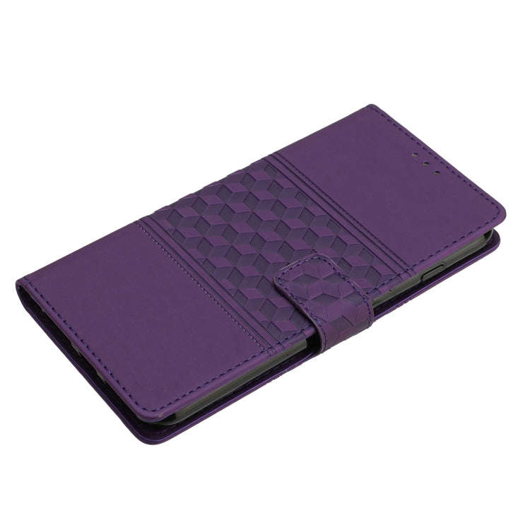 For Google Pixel 8 Diamond Embossed Skin Feel Leather Phone Case with Lanyard(Purple)