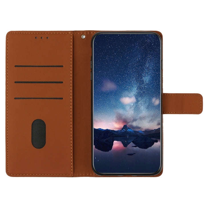 For Sony Xperia 1 V Diamond Embossed Skin Feel Leather Phone Case with Lanyard(Brown)