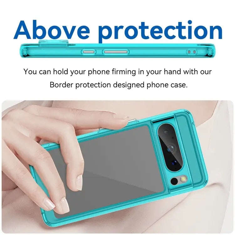 For Google Pixel 8 Pro Colorful Series Acrylic + TPU Phone Case(Transparent Blue)