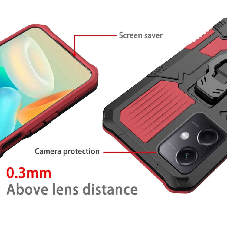 For Xiaomi Redmi Note 12 4G Global Armor Warrior Shockproof PC + TPU Phone Case(Red)
