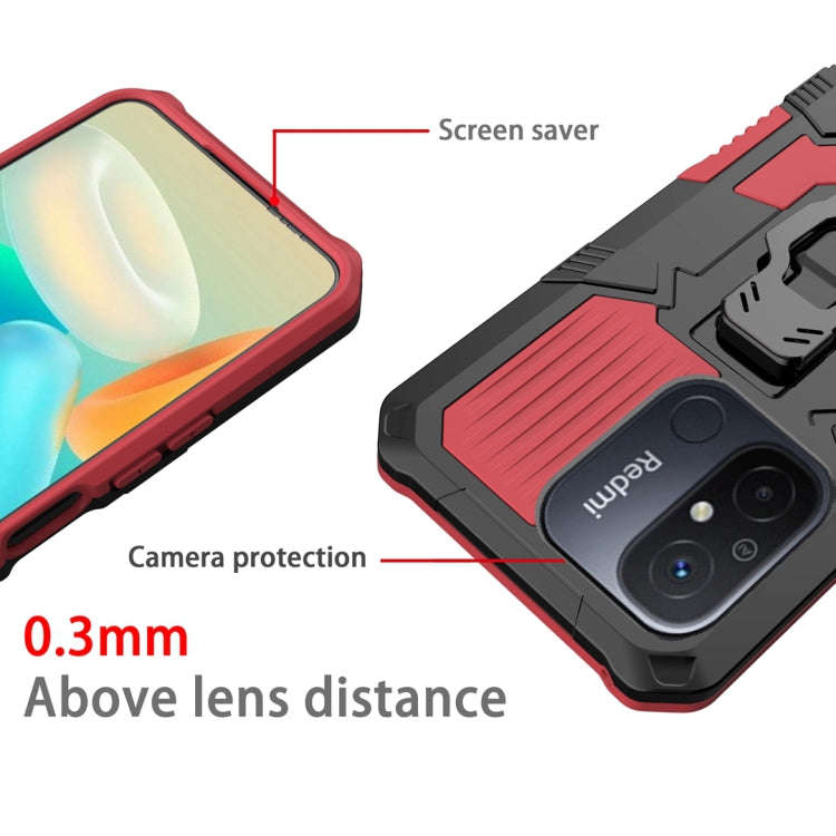 For Xiaomi Redmi 12C Armor Warrior Shockproof PC + TPU Phone Case(Red)