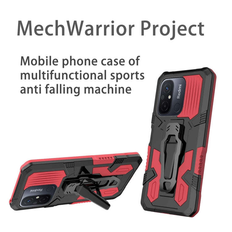 For Xiaomi Redmi 12C Armor Warrior Shockproof PC + TPU Phone Case(Red)