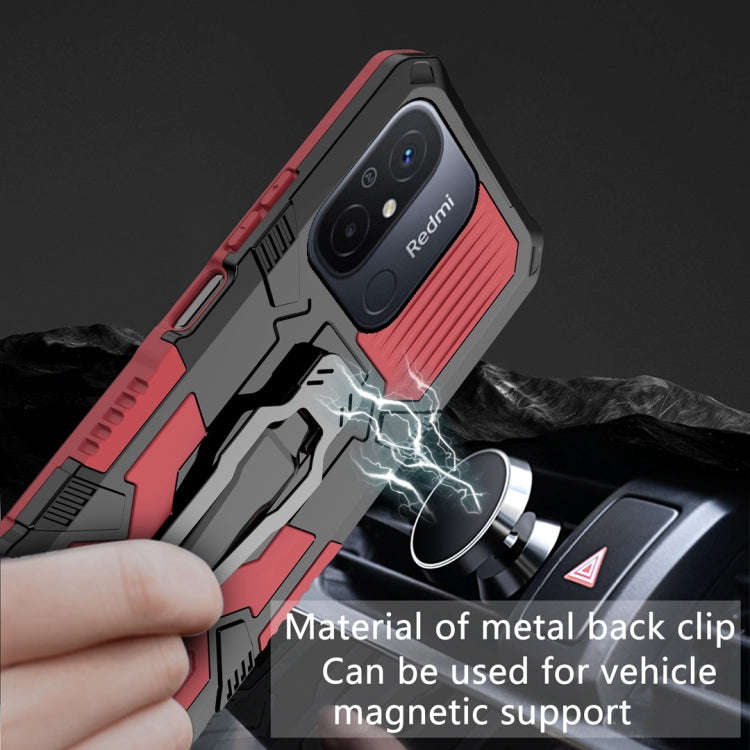 For Xiaomi Redmi 12C Armor Warrior Shockproof PC + TPU Phone Case(Red)