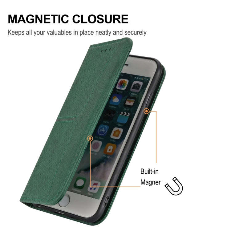 For Xiaomi Redmi 12C Woven Texture Stitching Magnetic Leather Phone Case(Green)