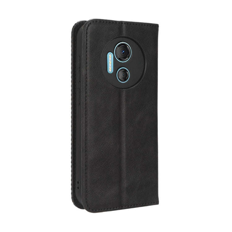 For Doogee X97 / X97 Pro Magnetic Buckle Retro Texture Leather Phone Case(Black)