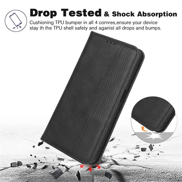 For Doogee X97 / X97 Pro Magnetic Buckle Retro Texture Leather Phone Case(Black)