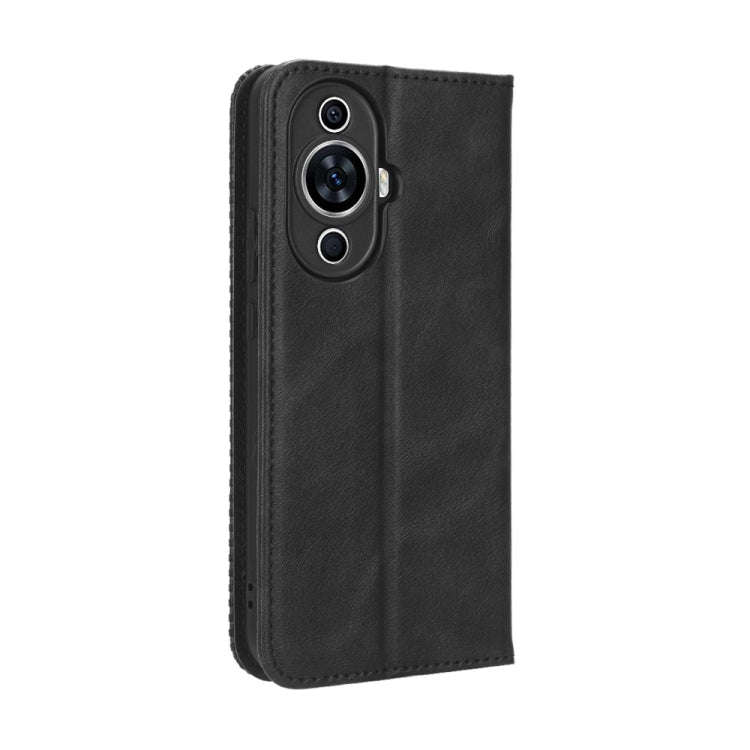 For Huawei nova 11 Pro Magnetic Buckle Retro Texture Leather Phone Case(Black)