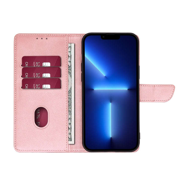 For Nokia C32 Calf Texture Buckle Flip Leather Phone Case(Rose Gold)