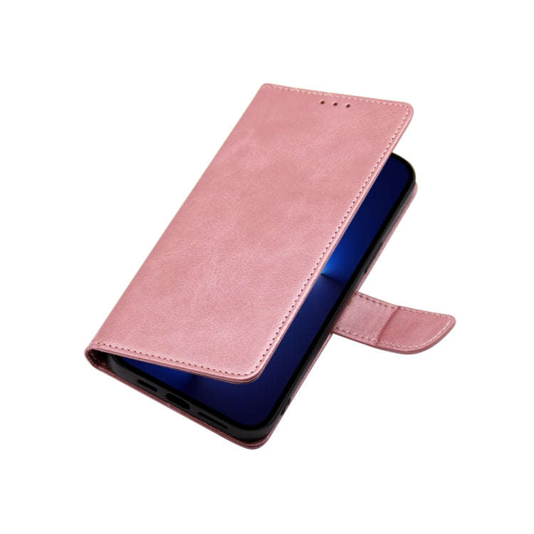 For Nokia C32 Calf Texture Buckle Flip Leather Phone Case(Rose Gold)