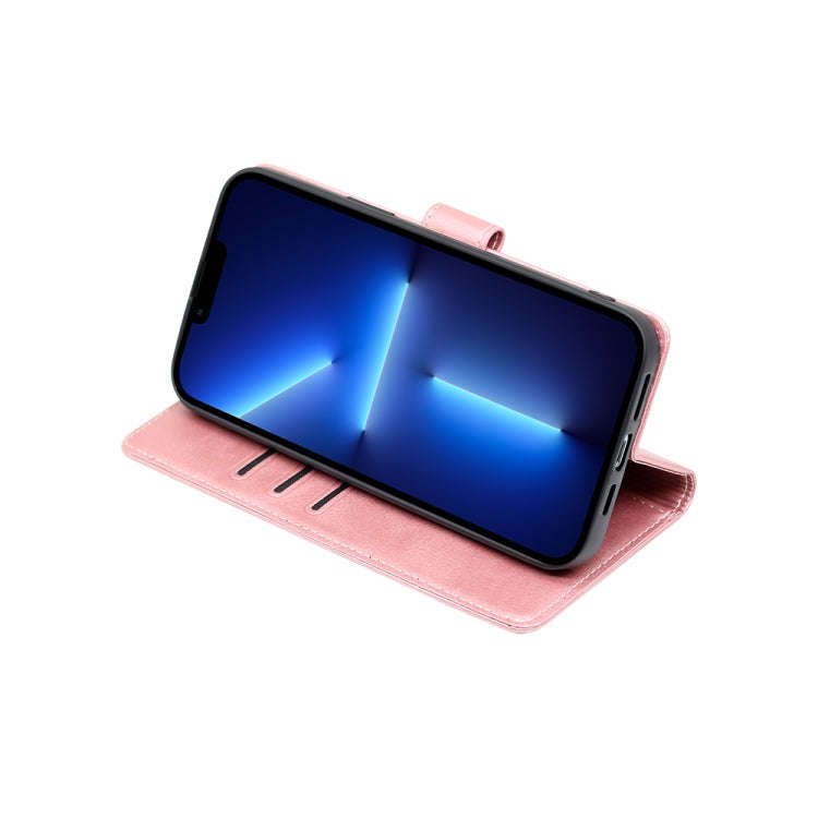 For Nokia C32 Calf Texture Buckle Flip Leather Phone Case(Rose Gold)