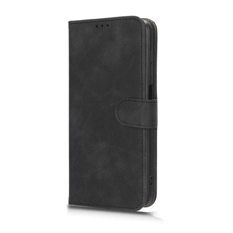 For Oukitel  C32 Skin Feel Magnetic Flip Leather Phone Case(Black)