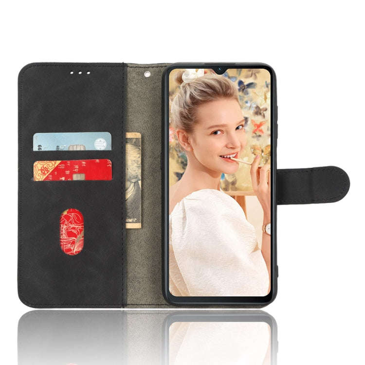 For Oukitel  C32 Skin Feel Magnetic Flip Leather Phone Case(Black)