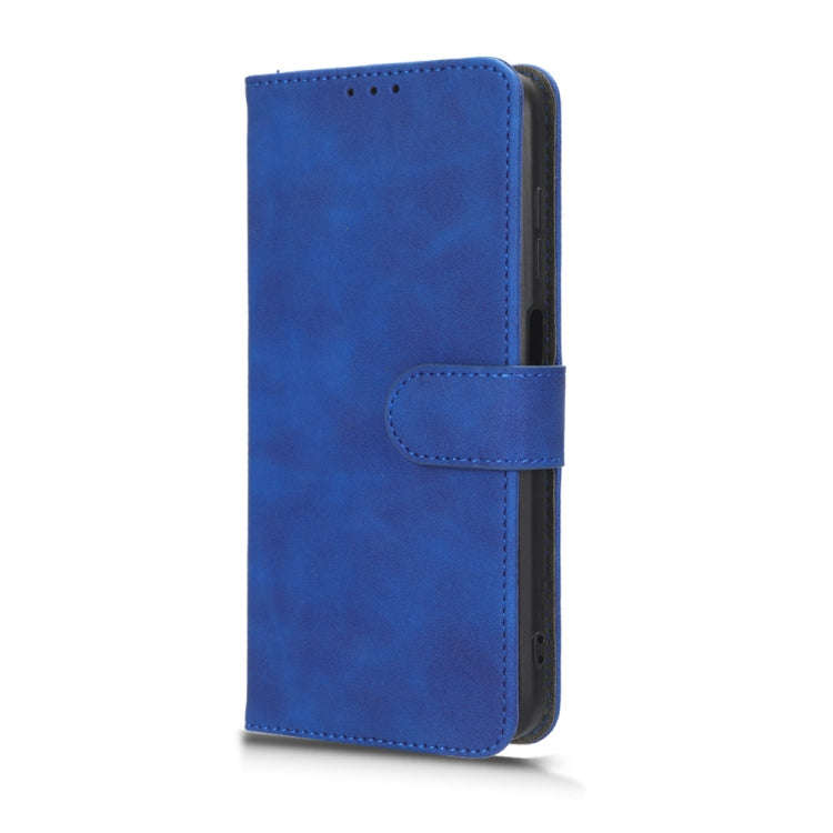 For Oukitel  C32 Skin Feel Magnetic Flip Leather Phone Case(Blue)