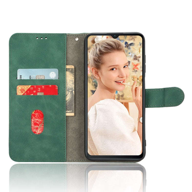 For Oukitel  C32 Skin Feel Magnetic Flip Leather Phone Case(Green)