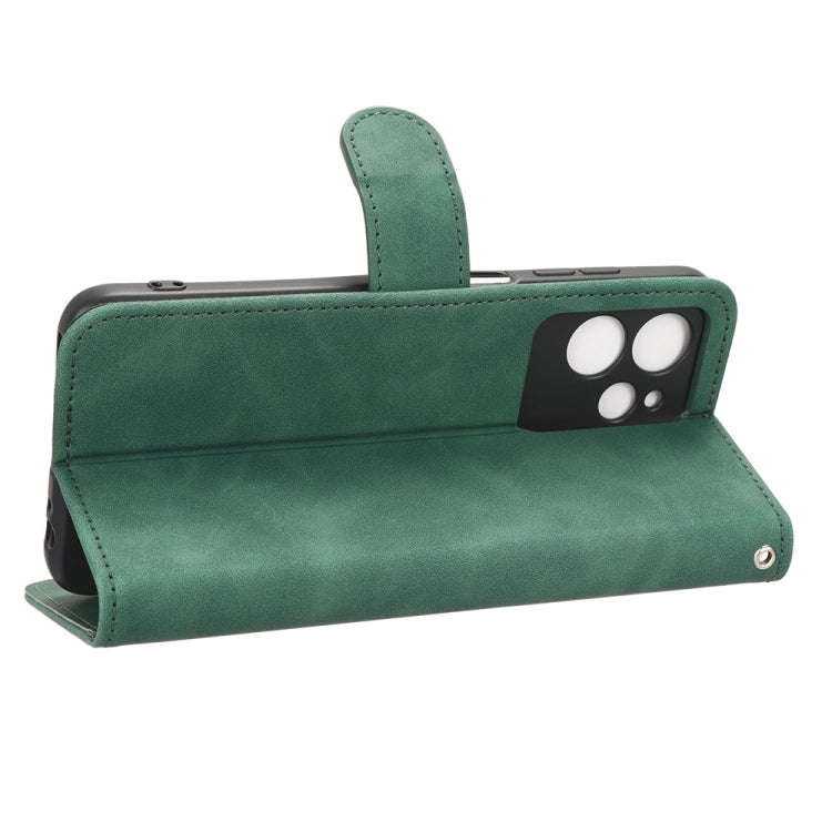 For Oukitel  C32 Skin Feel Magnetic Flip Leather Phone Case(Green)