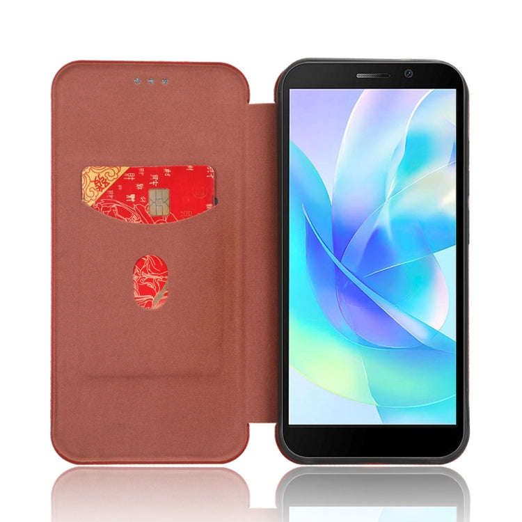 For DOOGEE X97 / X97 Pro Carbon Fiber Texture Flip Leather Phone Case(Brown)
