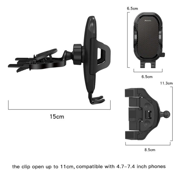 Yesido C84 360 Degree Rotating CD Port Car Phone Holder(Black)